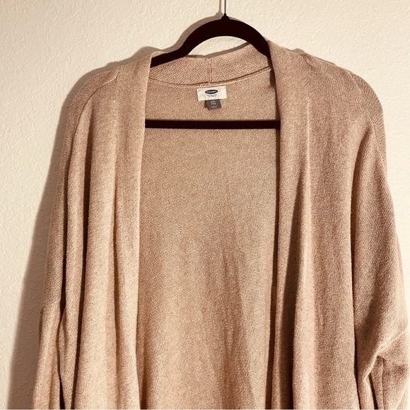 Old Navy womans XXL Cozy Tan Open-Front Cardigan oversize stretch casual neutral - Picture 2 of 12